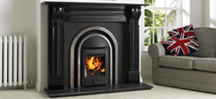 cast iron stove inset multifuel fireplace Durham mantelpiece