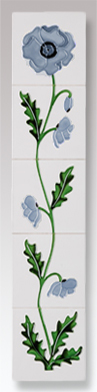 field poppy ivory blue