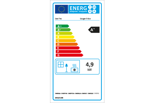 energy label - cougar 5kW eco stove