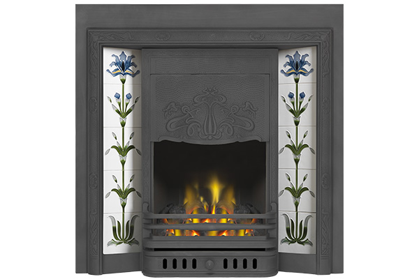 casttec art nouveau black cast iron insert