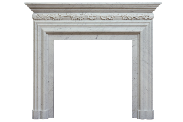 mayfair oak leaf pure marble italian carrara mantel