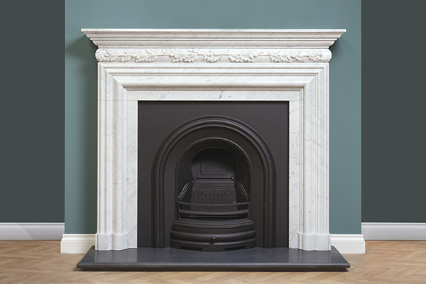 mayfair oak leaf pure marble italian carrara mantel