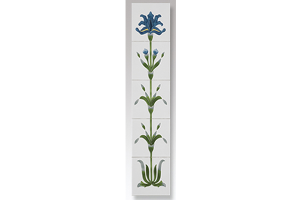Flag Iris Ivory Blue Tile
