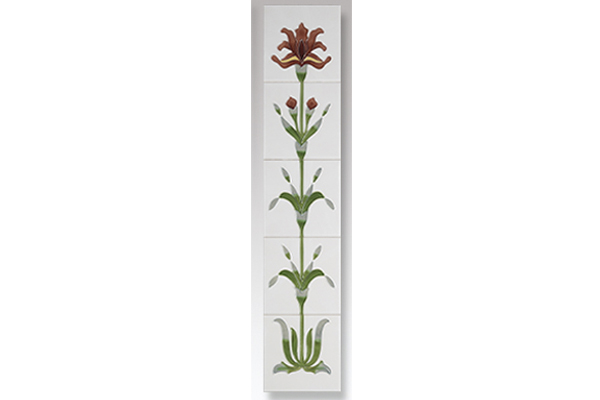 Flag Iris Ivory Burgundy Tile